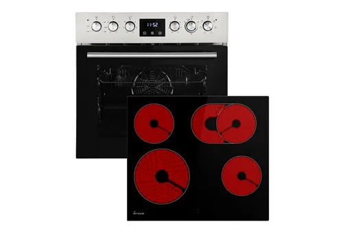 KKT KOLBE Elektro-Herd-Set SET6309ED - Backofen mit Teleskopauszügen für einfache Handhabung, Heißluft und kindersichere Kochmulde aus SUPERKERAMIK®-Glaskeramik.