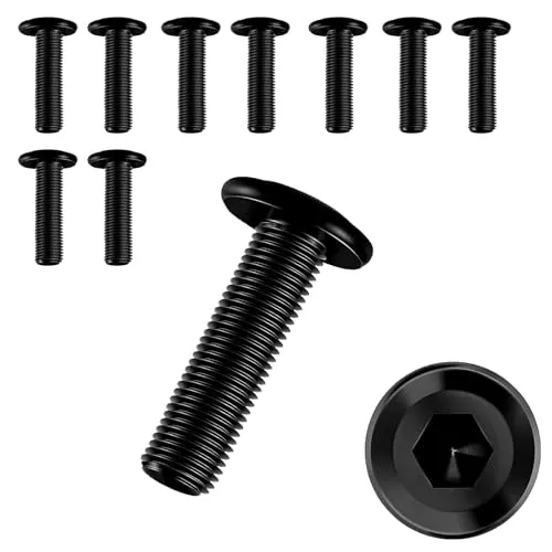 Stück Schrauben M8 × 25,Flachkopfschrauben m8 Innensechskant,m8 Schrauben,Schrauben Schwarz,Edelstahl A2 V2A,Vollgewinde 10