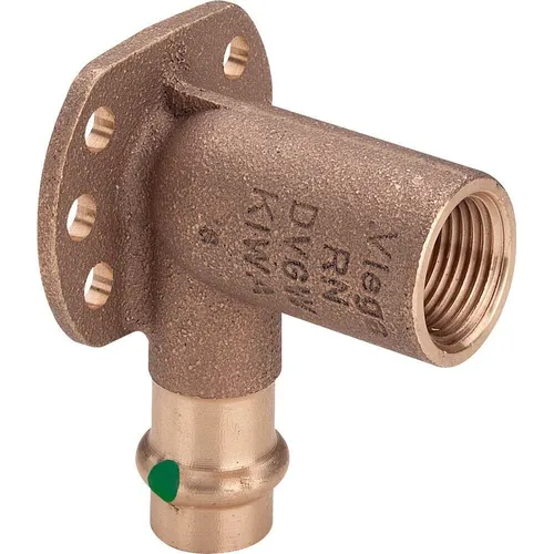 Viega Sanpress Wandscheibe 116552 15 mm x Rp 1/2 x 45 mm, Rotguss