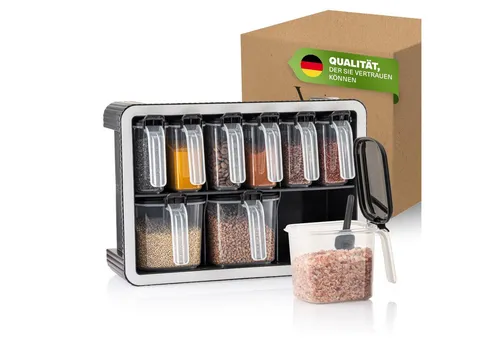 Viwares Gewürzbehälter Set, 9-tlg. mit Wandhalterung von Viwares