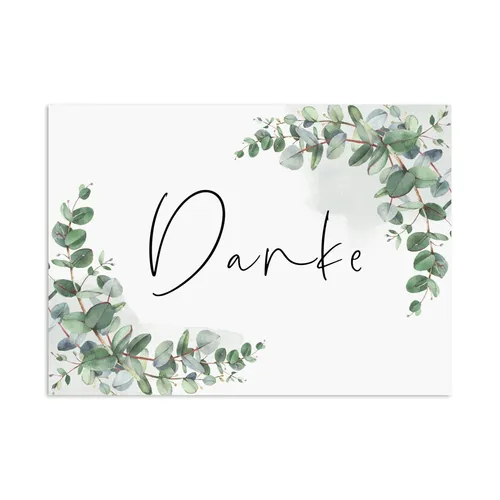 Postkarte Danke EUCALYPTUS, Danke Grußkarte, Karte Danke, Dankeskarte Hochzeit