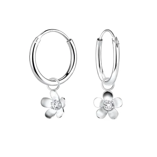 Monkimau - Blumen Creolen Herren - Ohrringe, Ohrstecker, Ohrschmuck - aus 925 Sterling Silber, Sterling Silber - für Herren - handgefertigt, Geschenkidee