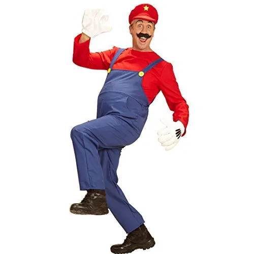 NET TOYS Super Mario Kostüm Faschingskostüm Klempner L (52) Ganzkörperkostüm Super Mario Brothers Superhelden Herrenkostüm
