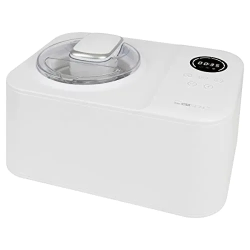 Clatronic ICM 3784 - Selbstkühlende Kompressor-Eismaschine 1,2L in Weiß, perfekt für Speiseeis, Frozen Yoghurt und Sorbet