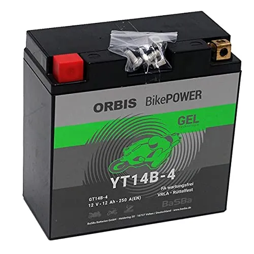Orbis BikePower YT14B-BS, YT14B-4, GTZ14B-4, GT14B-4 51221 12V 12 Ah 250A