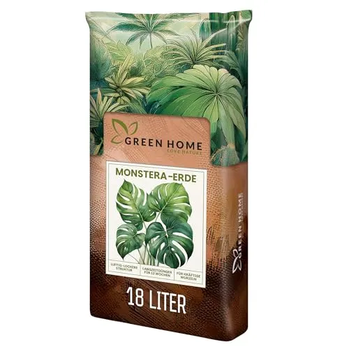 Produktbild Green Home Monstera Erde 18L – Premium Substrat für Monstera, Aroiden & Tropische Zimmerpflanzen; optimale Drainage, Langzeitnährstoffversorgung & pH‑Balance. Für Umtopfen & Hydrokultur ideal!