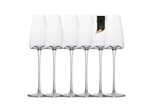 Intirilife Champagnergläser 6er Set, 0.2 L, modern und elegant - Genießen Sie Champagner stilvoll mit dem Intirilife 6er Set Champagnergläser aus hochwertigem Kristallglas. Die eleganten Gläser sind spülmaschinenfest und ideal für jede Feier.