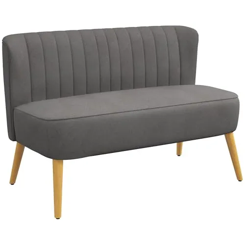 HOMCOM 2-Sitzer Stoffsofa in grau von HOMCOM