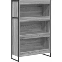 vidaXL Bücherregal Graues Sonoma 80 x 30 x 155 cm - Stylisches Bücherregal aus hochwertigem Holzwerkstoff mit robusten Stahlbeinen. Bietet Platz für Bücher und Deko, ideal für modernes Wohnen. Maximiert den Stauraum und passt perfekt in jeden Raum.