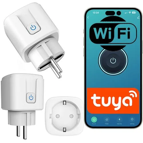 Sone Smart One Smarte Steckdose WLAN 2,4GHZ – WiFi Steckdose mit Stromzähler – Kompatibel mit Alexa & Google Home – App Tuya/Smart Life – Strommessgerät 16A/3680W – 1 Stück