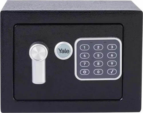 Yale Coffre-fort Électronique - 3.8L, 100.000 Kombinationen - Sichere Aufbewahrung für Wertgegenstände, öffne mit 3-8-stelligem PIN oder Schlüssel. Kompaktes Design mit Auto Lockdown-Funktion schützt vor unbefugtem Zugriff.