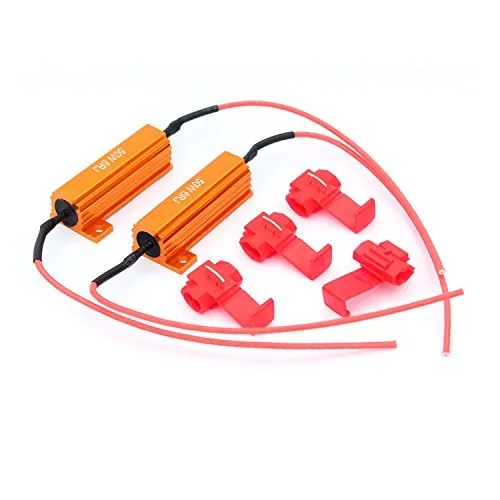 Taikuwu 2er Set 12V 50W 6 Ohm LED Lastwiderstand - Blinkerkorrektur, Decoder für LED-Blinker, Kennzeichenlicht & Auto-Beleuchtung
