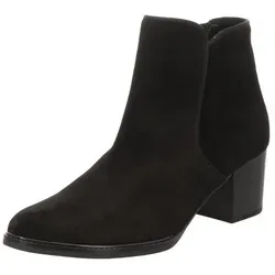 Gabor Ancona Stiefelette – Elegante Cowboy-Stiefelette mit Blockabsatz - Wanderschuhe in Größe 38, aus schwarzem Veloursleder, mit praktischem Reißverschluss und bequemem Blockabsatz für stilvolle Auftritte.