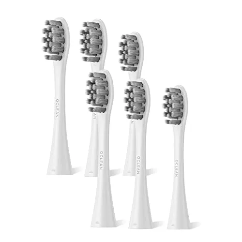 Oclean Ersatz-Zahnbürstenköpfe, 6er Pack – Zahnfleischpflege - Ersatzzahnbürsten & Ersatzdüsen, langlebige und hochwertige Köpfe für gründliche Zahnfleischpflege und optimale Mundhygiene.