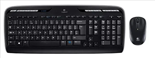 Logitech MK330 Kabelloses Tastatur-Maus-Set | 2.4 GHz Unifying USB-Empfänger, 4 G-Tasten, 12-24 Monate Batterie, PC/Laptop, UK QWERTY - Schwarz