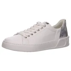 Högl Schnürhalbschuhe in Weiß/Weiß Kombi, Gr. 6.5 - Elegante Damen Sneaker aus hochwertigem Glattleder, ideal für den Alltag. Das Wechselfußbett sorgt für individuellen Komfort, während die Gummisohle hervorragende Stabilität bietet. Perfekt kombinierbar für vielfältige Outfits.