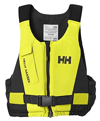 Helly Hansen Rider Vest en 471 yellow 40/50 - Rettungsweste für Segler, leicht und komfortabel mit 50N Auftrieb, verstellbarer Taille und strapazierfähigem Nylon-Oxford-Stoff für optimale Sicherheit auf dem Wasser.