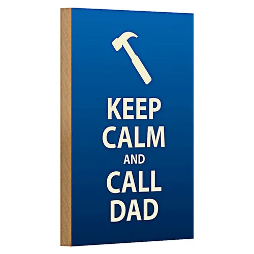 Holzschild Spruch 18x12cm Keep calm and call Dad