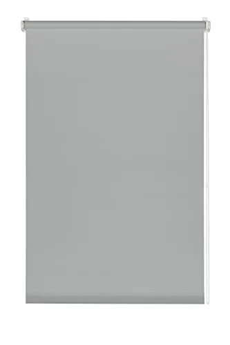 Deco Company Klemmrollo 95 x 150 cm - Seitenzug-Rollo in Hellgrau, blickdicht und lichtdurchlässig, idealer Sicht- und Sonnenschutz ohne Bohren, einfaches Verstellen mit Kettenzug, sicher für Kinder.