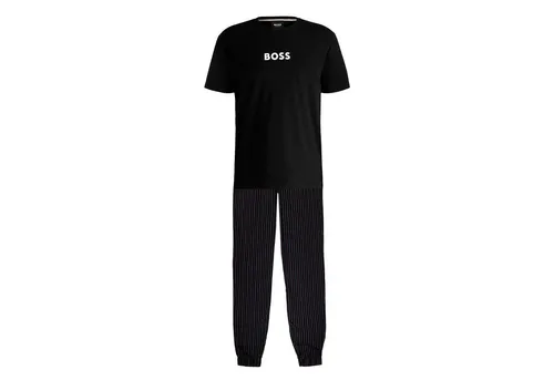 BOSS Easy Long Set T-Shirt - Bequemer Schlafanzug aus 100% Baumwolle, ideal für erholsame Nächte und optimalen Tragekomfort.