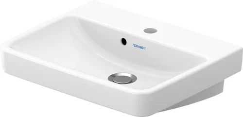 Duravit No. 1 Handwaschbecken 50 cm - Badkeramik in elegantem Weiß, ausgestattet mit 1 Hahnloch und praktischem Überlauf für komfortable Nutzung im Badezimmer.