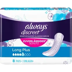 Always Discreet Inkontinenz Einlagen+ Long Plus 8 St