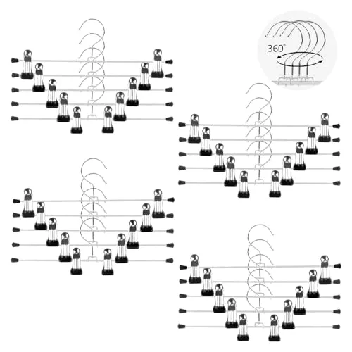 VFANDV Hosenbügel Klemmbügel,Metall Hosenbügel Kleiderbügel Metall Rockbügel mit rutschfest Clips Hosenkleiderbuegel Haken für Hosen Unterwäsche Socken Röcke (30cm) (20)