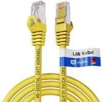 hb-digital 5m Patchkabel CAT 7 Rohkabel RJ45 S/FTP PiMF LSZH AWG 26 Halogenfrei Gelb