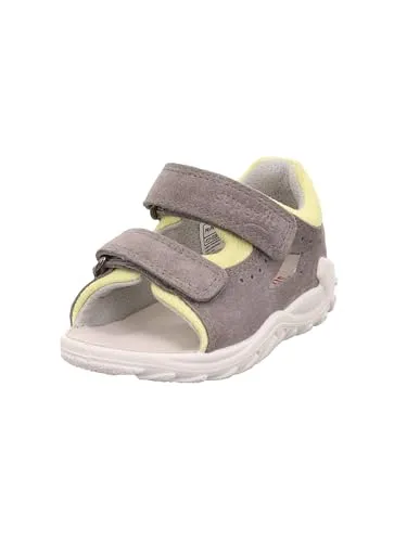 Superfit Jungen Flow Sandale, Grau Gelb 2000, 23 EU Weit - Sandaletten für Kleinkinder aus Wildleder mit Klettverschluss für einfaches Anziehen. Ideal für warme Tage und spielerische Abenteuer.