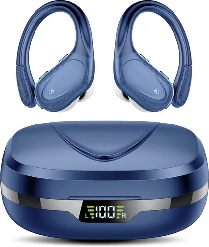 CASCHO Bluetooth Sportkopfhörer 60h Akku IPX7 ENC Mikrofon Bass In-Ear-Kopfhörer (Hellblau, Kabellose Sport Ohrhörer mit Bluetooth 5.3, starkem Bass & ENC Calls)