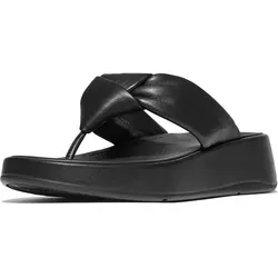 FitFlop Damen Flip Flops F-Mode Knot Soft-Leather Sandalen - Elegante Damen-Sandalen aus hochwertigem Leder, ideal für den Alltag. Mit flacher Sohle und schickem Knotendesign für optimalen Tragekomfort.
