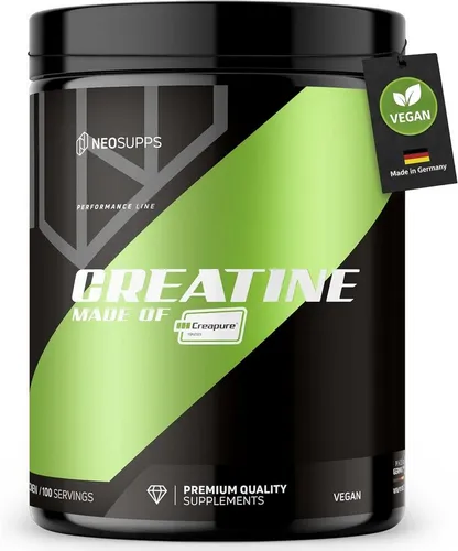 Neosupps Creatine Made of Creapure® 500g – Hochwertiges Kreatin Pulver für Sportler - Entdecken Sie unser 100 % reines Kreatin Pulver für optimale Leistungssteigerung im Sport. Ideal zur Unterstützung von Schnellkrafttraining und Muskelvolumen. Made in Germany, vegan und von geprüfter Qualität.