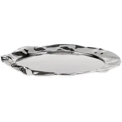 Alessi 90039 Tablett rund aus Edelstahl - Elegantes Servierplatten-Design von Lluís Clotet, aus hochwertigem poliertem Edelstahl, ideal für stilvolle Anlässe und besondere Präsentationen.