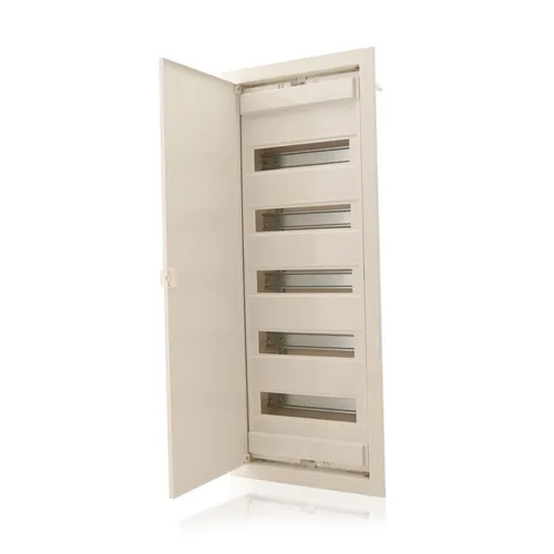 Sicherungskasten Unterputz Weiß 5-reihig für 60 Module IP40 Metall Tür 850°C