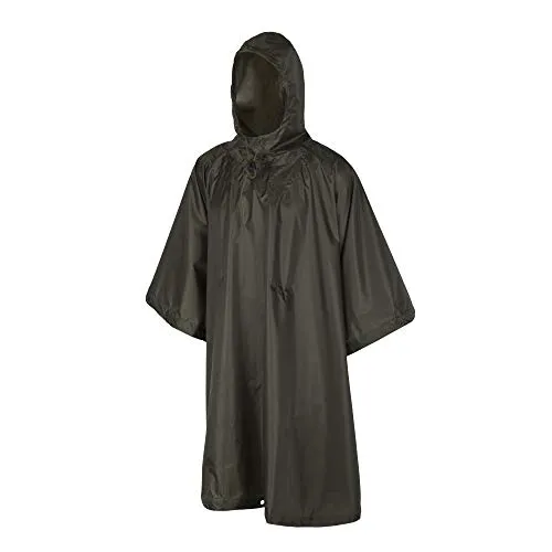 Helikon-Tex Poncho US-Modell - Taiga Green - Funktionsjacke aus 100% wasserdichtem Ripstop-Polyester, extrem leicht und reißfest, ideal für Outdoor-Aktivitäten und unbeständiges Wetter.