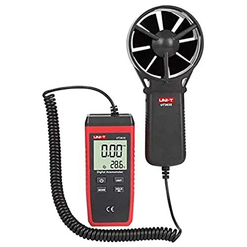 UT 363S Anemometer - Flügelrad, 0,0 bis 30 m/s - Sonstige Messtechnik mit integrierter Data-Hold-Funktion zur Speicherung von Messwerten und beleuchtetem Display für optimale Sichtbarkeit.