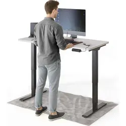 DESKSPACE PRO Plus Elektrisch höhenverstellbarer Schreibtisch 120x60 cm mit Memory-Funktion - Für Zuhause & Büro – Stehtisch mit höhenverstellbarem Gestell, ideal zur Förderung von Komfort und Produktivität. Leiser Motor, programmierbare Höhen und USB-Ladefunktion bieten optimale Flexibilität.