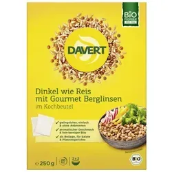 Davert Dinkel wie Reis mit Berglinsen im Kochbeutel bio von Midsona 