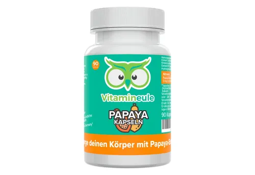 Vitamineule 90 Papaya Kapseln mit 400 mg natürlichem Papaya-Extrakt (10:1) - Kapsel
