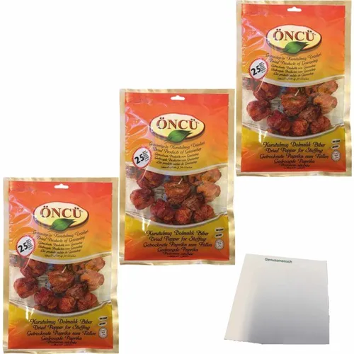 Öncü getrocknete Paprikaschoten zum Füllen 3er Pack 3x60g 25er Packung usy B