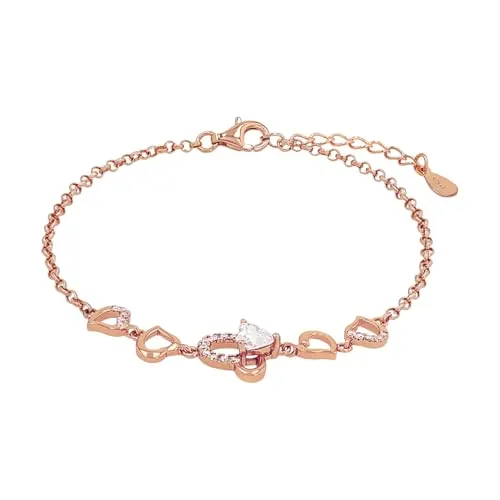 Amor Armband 925 Sterling Silber mit Zirkonia, roséfarben