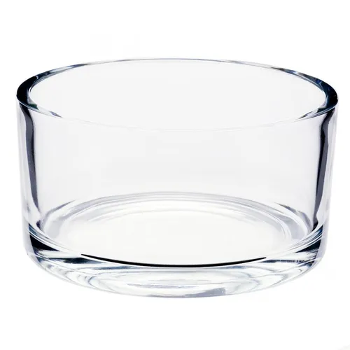 Glasschale Transparent Ø15cm H8cm Dekoschale Blumenschale in weiß von Floristik24
