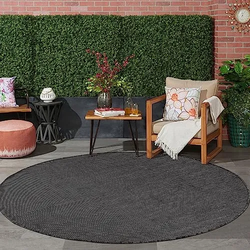 Jimri Outdoorteppich Key West, Rund 120 cm - Teppich für den Außenbereich, wetterfest und pflegeleicht, ideal für Terrasse oder Balkon. Hergestellt aus hochwertigem Polypropylen (PP) mit OEKO-TEX® Standard 100 Zertifizierung.