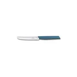 Victorinox Swiss Modern Tomaten- und Tafelmesser 11 cm | Küchenmesser mit Wellenschliff Blau
