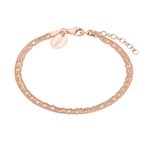 s.Oliver Armband 925 Sterling Silber Damen Armband, 17+3 cm, Roséfarben, Kommt in Schmuck Geschenk Box, 2032908