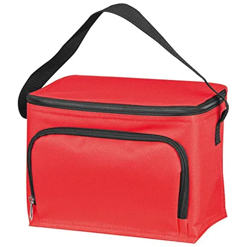 ohne Markenname Kühltasche, Rot, ca. 200x150x150mm, für 6 Dosen (0,5 Liter) oder Flaschen, mit Trageschlaufe