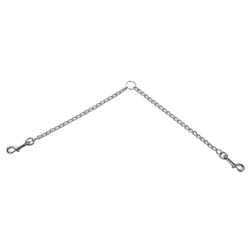 Flamingo Koppelkette 2x30cm für Hunde - geschweißte Verbindungen, 2,5mm