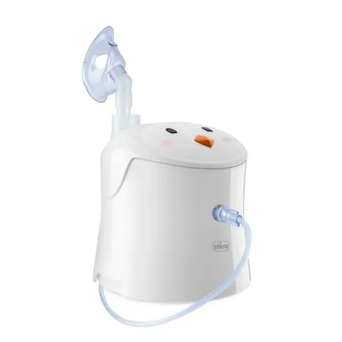 Chicco Easy Breath Inhalationsgerät, Niedlicher Pinguin, Piston-Aerosol für Babys, Kinder und Erwachsene, Tragbares Aerosol, Ultrakompakt, mit zwei weichen, ergonomischen Masken, 0 Monate+