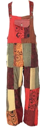 GURU SHOP Patchwork Latzhose in orange von Guru-Shop