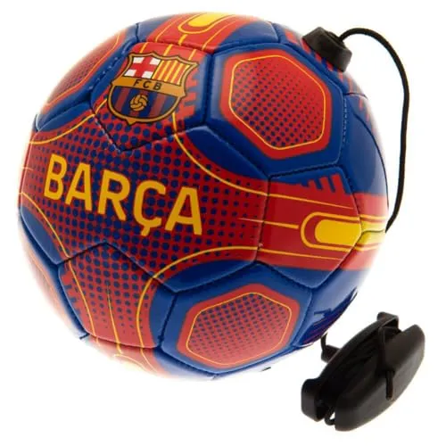 FCB Hy-Pro Offiziell lizenzierter FC Barcelona Fähigkeitstrainer, Größe 2, Barca, Solo-Übungshilfe, Schwarz & Weiß, Einheitsgröße, Unisex für Kinder und Erwachsene, tolle Fußball-Geschenkidee